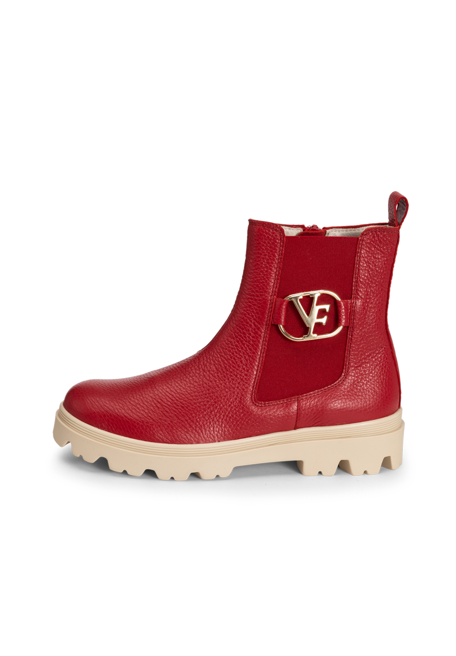 Vitaform Stiefeletten Rot Schwarz Lässige Stiefelette Hirschleder