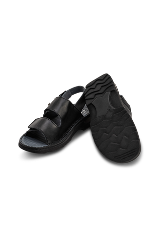 massierende Sandale Nappaleder schwarz