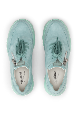 hervorstechender Sneaker Veloursleder aqua