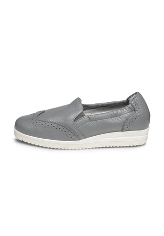 bequemer Slipper Hirschleder grau