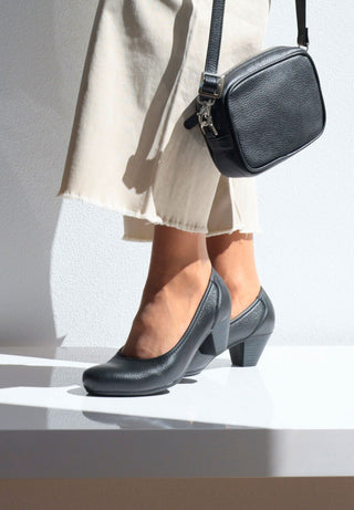 femininer Pumps Hirschleder schwarz