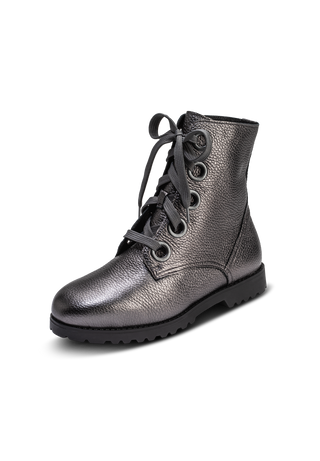 extrabreite Stiefelette Hirschleder anthrazit/metallic