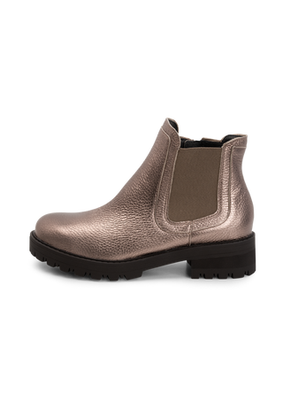 vielseitige Stiefelette Hirschleder bronze