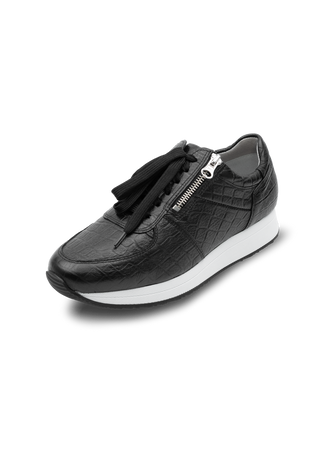 kroko Sneaker Hirschleder schwarz