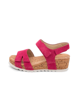 farbenfrohe Sandale Veloursleder fuchsia