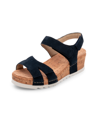 farbenfrohe Sandale Veloursleder marine