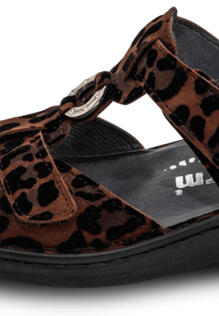 wilde Sandale Samtziege leopard