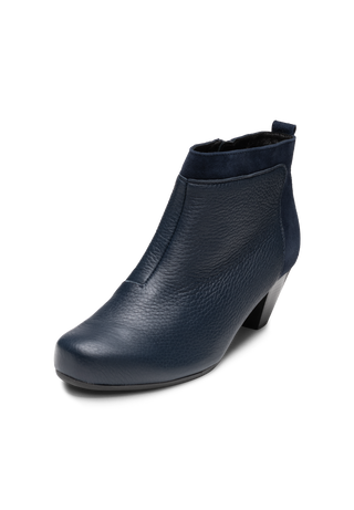 elegante Stiefelette Hirschleder marine