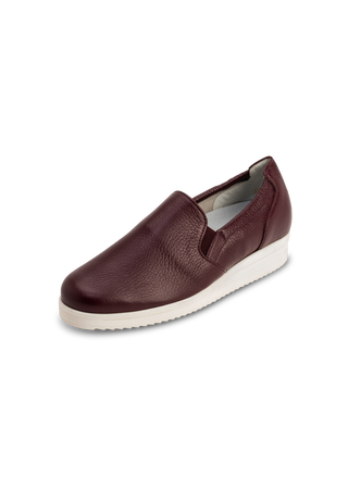 klassischer Slipper Hirschleder aubergine