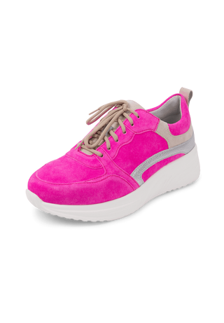 knalliger Sneaker Veloursleder neonpink