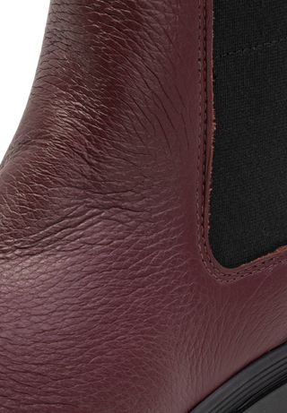 legerer Stiefel Hirschleder aubergine