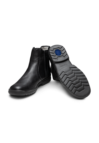 flexible Stiefelette Hirschleder schwarz