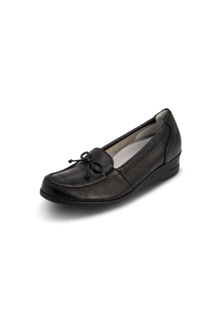 charmanter Slipper Hirschleder schwarz
