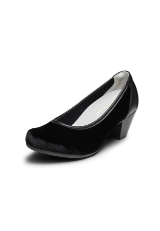 samtiger Pumps Leder/Stretch schwarz