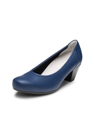 klassischer Pumps Hirschleder blau