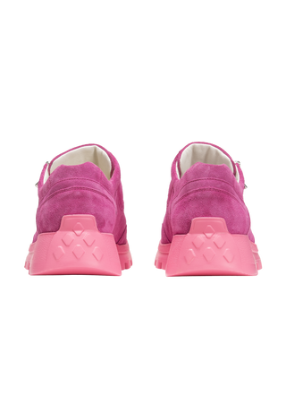 hervorstechender Sneaker Veloursleder pink