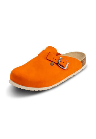 bequemer Clog Nubukleder orange