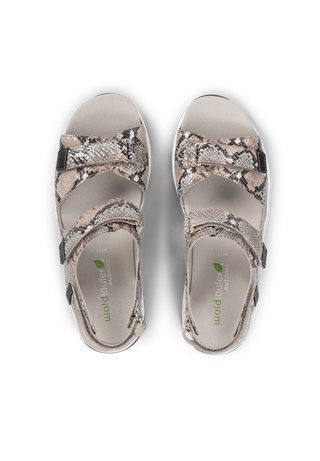 formstarke Sandale Softnappaleder snake/taupe