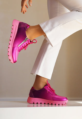 bunter Sneaker Echt Leder & Textil  pink