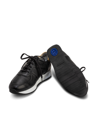 exklusiver Sneaker Hirschleder schwarz