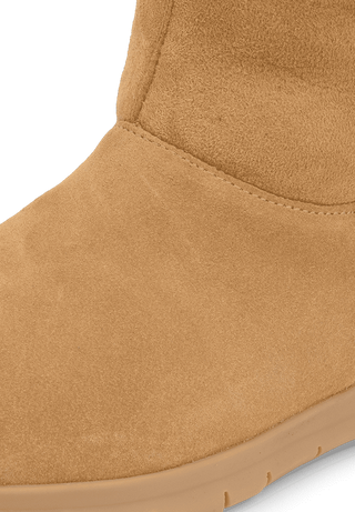 kuschelig-warmer Lammfellstiefel Veloursleder camel