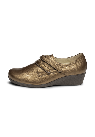 schlichter Halbschuh Hirschleder bronze