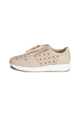 bedruckter Sneaker Hirschleder beige