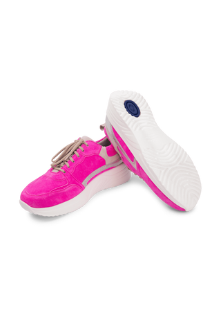 knalliger Sneaker Veloursleder neonpink