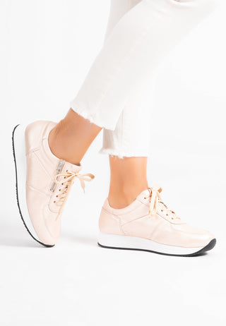 schimmernder Sneaker Hirschleder rose/metallic