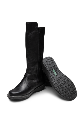 zeitloser Stiefel Nappaleder schwarz