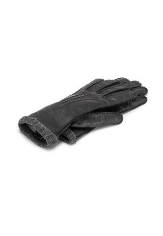edle Handschuhe Hirschleder schwarz