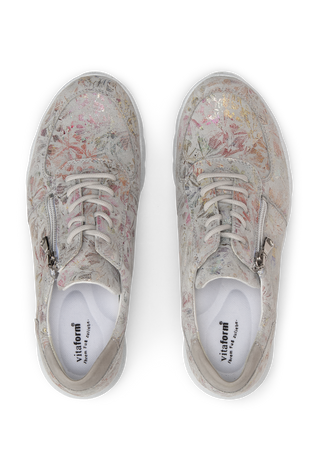 urbaner Sneaker Veloursleder hellgrau