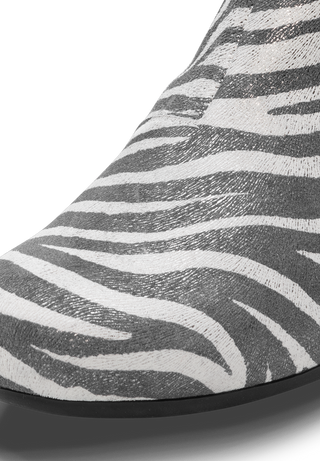 eindrucksvolle Stiefelette Samtziege zebra