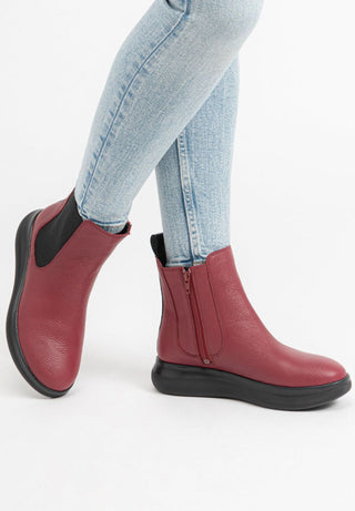 tadellose Stiefelette Hirschleder dunkelrot