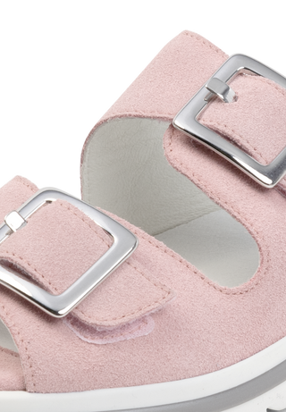 fabelhafte Pantolette Veloursleder rosa