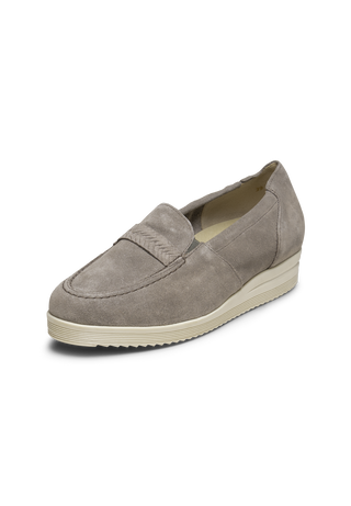 zarter Slipper Veloursleder taupe