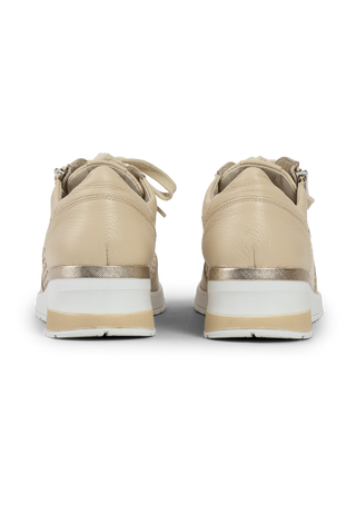 perforierter Sneaker Hirschleder creme