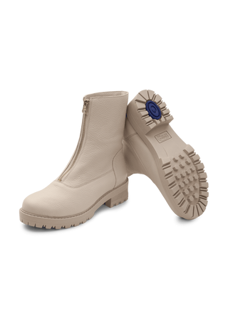 perfekte Stiefelette Hirschleder beige