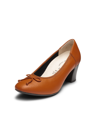 eleganter Pumps Hirschleder cognac