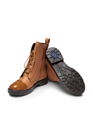 ansehnliche Stiefelette Hirschleder camel