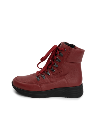 erstklassige Stiefelette Hirschleder cranberry