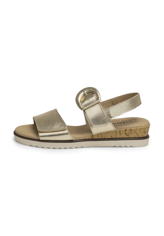 zarte Sandalette echt Leder gold