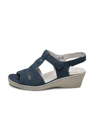 charmant Sandalette Softnubuk jeansblau