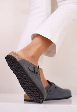 bequemer Clog Nubukleder ozean
