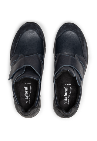 sensationeller Sneaker Leder/Stretch marine