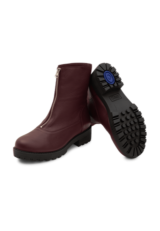 perfekte Stiefelette Hirschleder aubergine