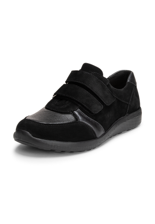 bequemer Sneaker Leder/Stretch schwarz