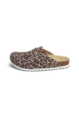 stylischer Clog Veloursleder leopard