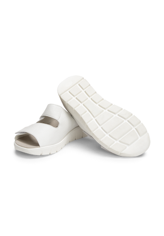bequeme Pantolette Softnappaleder weiß