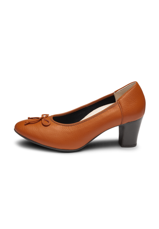 eleganter Pumps Hirschleder cognac